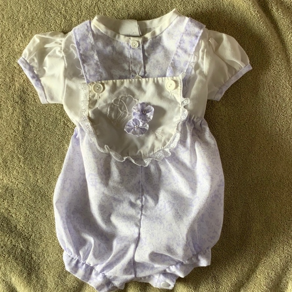 Vintage Baby Two Piece Romper Set